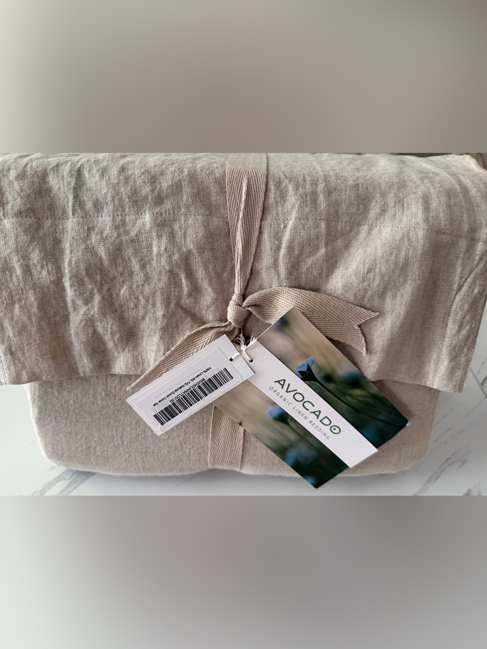 Avocado NATURAL LINEN DUVET COVER - Size: Full / Queen - Color: Natural - NWT